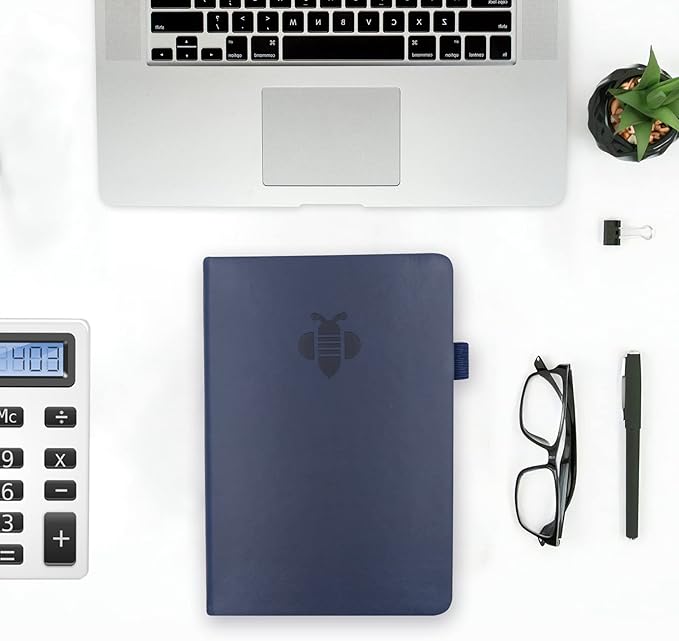 KUMEER Check Register – Elegant Check Registers for Personal Checkbook with Check & Transaction Registers, Hardcover Checkbook Log 5.2x7.6" (Navy Blue)