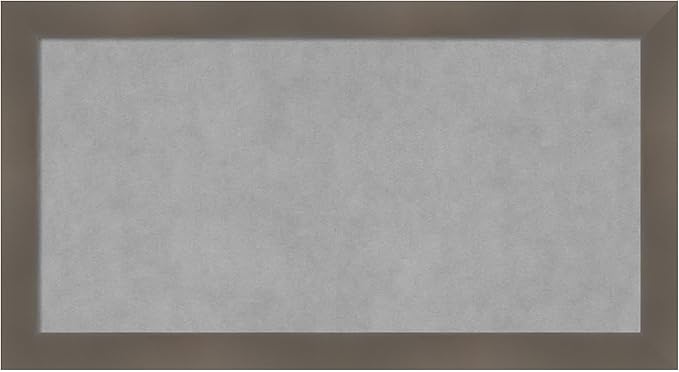Amanti Art Grey Framed Magnetic Board 14x26 Small Vision Board for use with Magnets, 100% Metal Sheet to Display Items as Office Decor or for Home Organization in mudroom, Kitchen or Kids Room