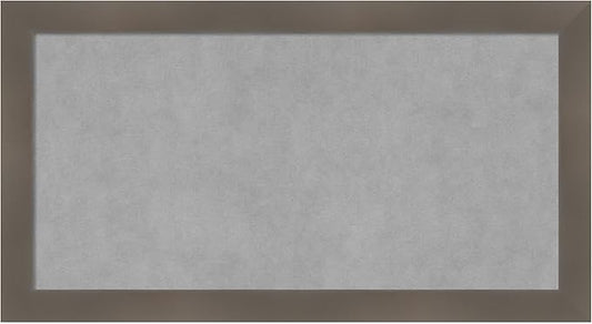 Amanti Art Grey Framed Magnetic Board 14x26 Small Vision Board for use with Magnets, 100% Metal Sheet to Display Items as Office Decor or for Home Organization in mudroom, Kitchen or Kids Room