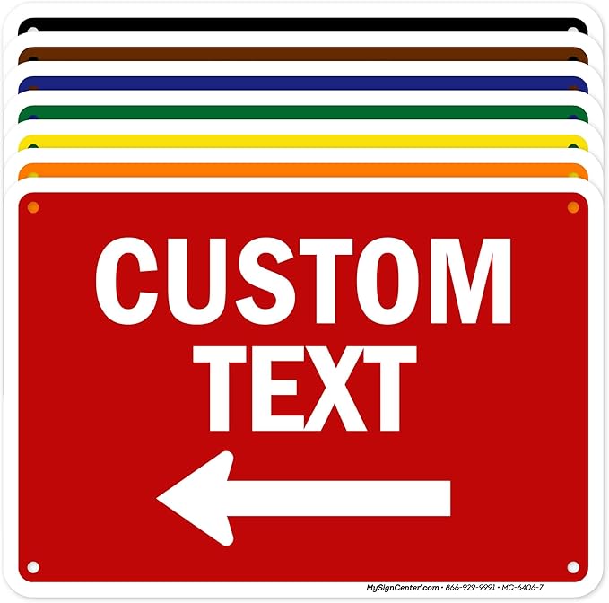 My Sign Center Custom Left Arrow,7x10 Inches, Aluminum, Simple Style, Arrow Left - Flood