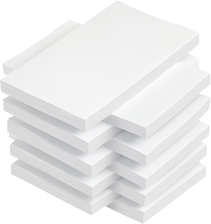 White Sticky Notes 3 x 5 in,10 Pads Large Notepads,100 Sheets/Pad Sticky Note Pads,1000 Sheets in Total Long Memo Pads,Super Sticky Pads for Office, School, Home,Meeting,Notebook Monitors Wall
