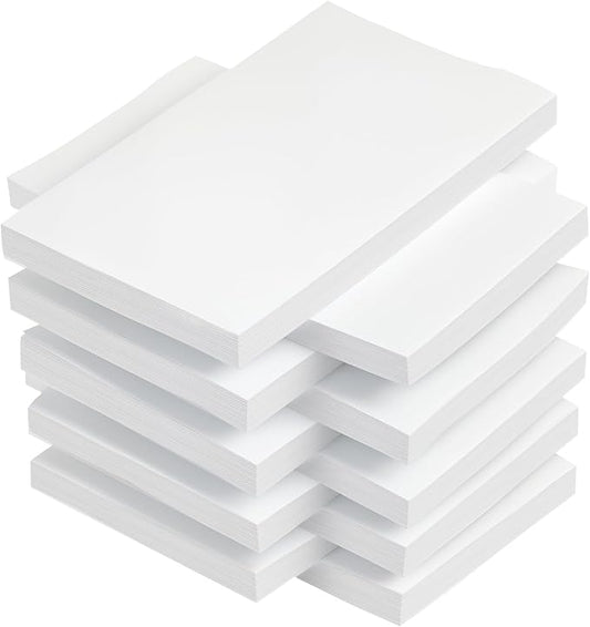 White Sticky Notes 3 x 5 in,10 Pads Large Notepads,100 Sheets/Pad Sticky Note Pads,1000 Sheets in Total Long Memo Pads,Super Sticky Pads for Office, School, Home,Meeting,Notebook Monitors Wall