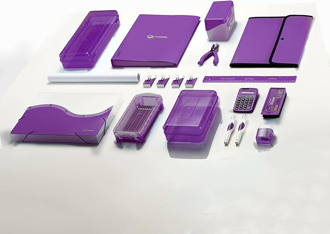Enday Index Card Holder Purple, 3x5 Note Flash Card Organizer Case, Index Card File w/flip top, Notecard Recipe, Holder, Holds 250 Cards, Also Available in Red, Green, Blue, Grey, Pink (36 PC)