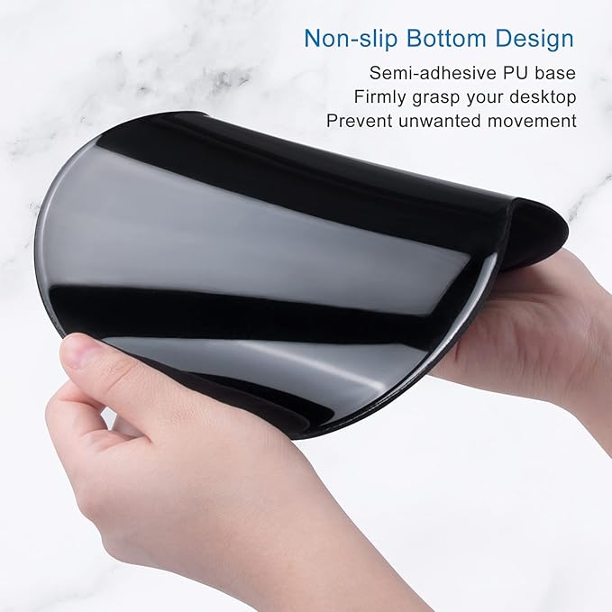 ITNRSIIET Ergonomic Mouse Pad with Gel Wrist Support Small Wrist Rest Smooth Surface Non-Slip PU Base Comfortable Office Supplies Pain Relief, 8.7 x 7.2 inches, Leopard Black Purple