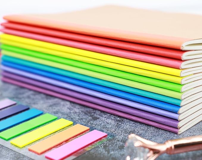 Zegrox A5 Blank Notebook Bulk,48 pack Kraft Cover Blank Sketch Book Pad Travel Journals with Pastel Color Spine for Students Office, 60 Pages, 8.3”x 5.5”