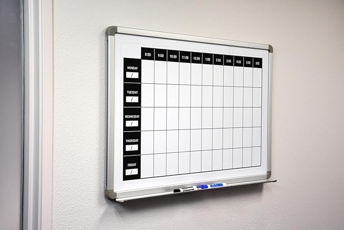 Work Week Dry-Erase Scheduling Whiteboard 60" x 40"