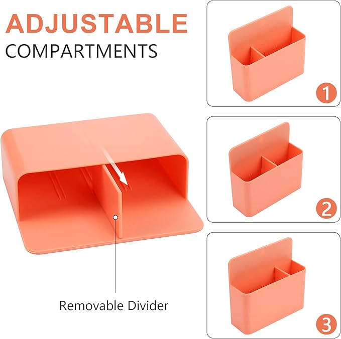 Orange Magnetic Dry Erase Marker Holder, Magnetic Pencil Cup, Orange Locker organizer, Magnetic Marker Holder with Strong for Whiteboard, Refrigerator, Locker Accessories, School and Office Supplies