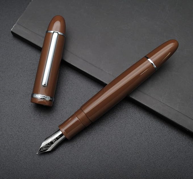 JINHAO X159 Fountain Pen (F Nib 0.5mm, Coffee with Silvery Clip)
