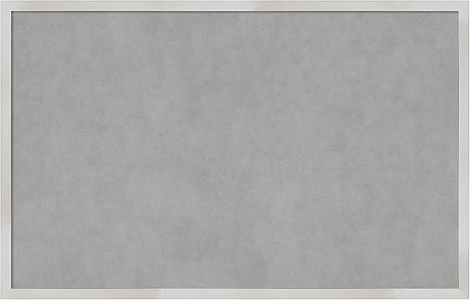 Amanti Art Silver Framed Magnetic Board 21x33 Large Vision Board for use with Magnets, 100% Metal Sheet to Display Items as Office Decor or for Home Organization in mudroom, Kitchen or Kids Room