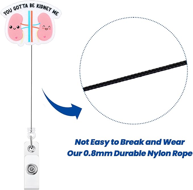 You Gotta Be Kidney Me Funny Nurse Badge Reel, Cute Anatomical Kidney Retractable ID Card Badge Holder, Name Tag Badge Buddy for RN LPN CNA Nurse Nursing Student Dialysis Tech Urologist Nephrologist