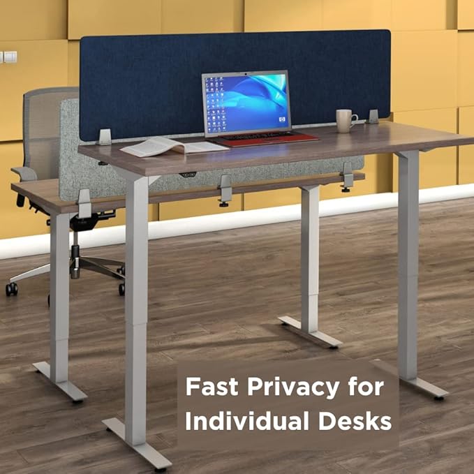 Sound Absorbing Privacy Shield - Desk Divider for Students and Office (Dark Blue, 23" W x 18'H)
