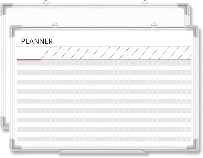 Lincia 36 x24 Make Ready Board Aluminum Frame Dry Erase Board with Lines, Wall-Mounted Whiteboard for Scheduling, to Do Lists & Weekly Planning, Reusable Office Calendar for Home & Work