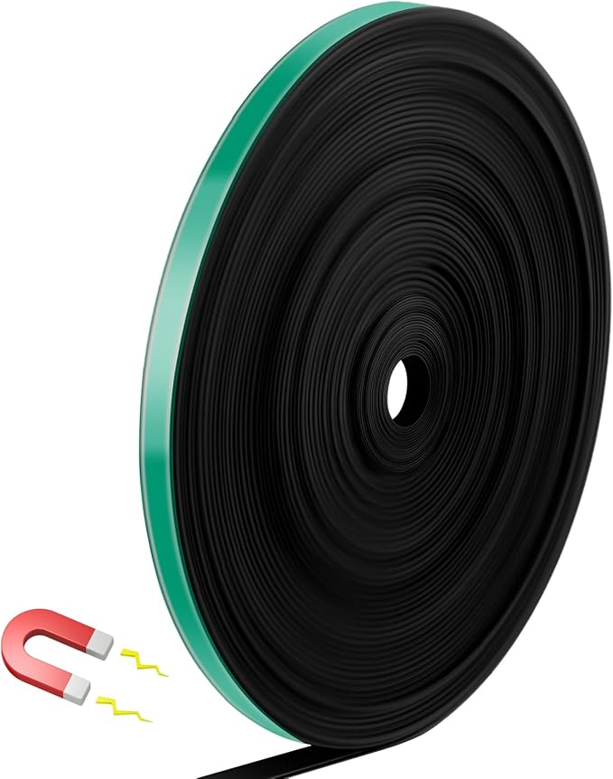 AmazingSpark Magnetic Tape Roll Thin Strips, 0.39 Inch x 66 Feet Magnetic Board Dividers Whiteboard Graphic Decorative Tape Marking Line for Classroom Office Art Accessories(Green)