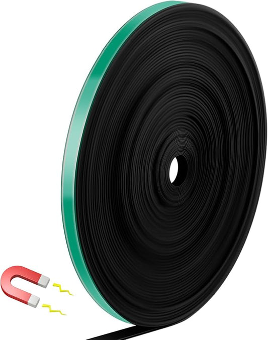 AmazingSpark Magnetic Tape Roll Thin Strips, 0.39 Inch x 66 Feet Magnetic Board Dividers Whiteboard Graphic Decorative Tape Marking Line for Classroom Office Art Accessories(Green)