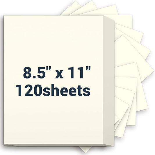 Cardstock 8.5 x 11, Thick Printer Paper, Card Stock Paper 200 gsm, 120 Sheets Cream Card Stock, Off White Heavy Card stock, Construction Paper for Invitations, Diy Cards, Business Cards, Drawing etc