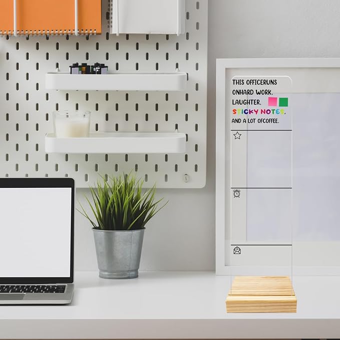 Monitor Memo Board Computer Monitor Memo Board Team Gifts Acrylic for Computer Monitors Laptop and Desktop with Removable Design 12.6X 3.15 x 0.2 inches