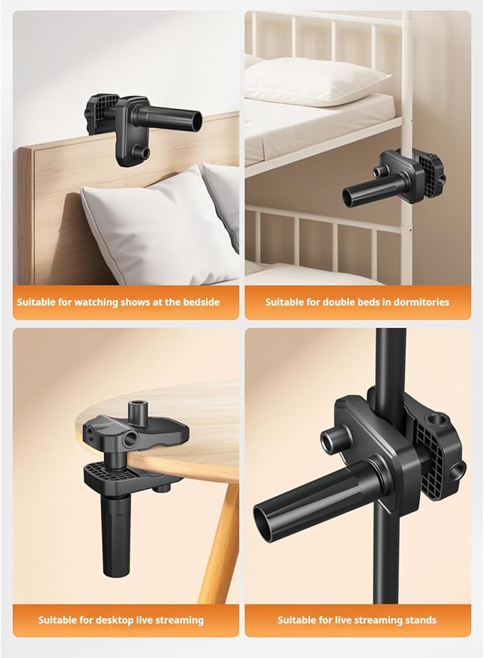 Overhead Camera Mount and Phone Holder with 10” Ring Light Adjustable Desk Tripod Stand Compatible with Logitech Webcam for YouTube, Live Streaming, TikTok, Cooking, Nail Video & Zoom Meetings