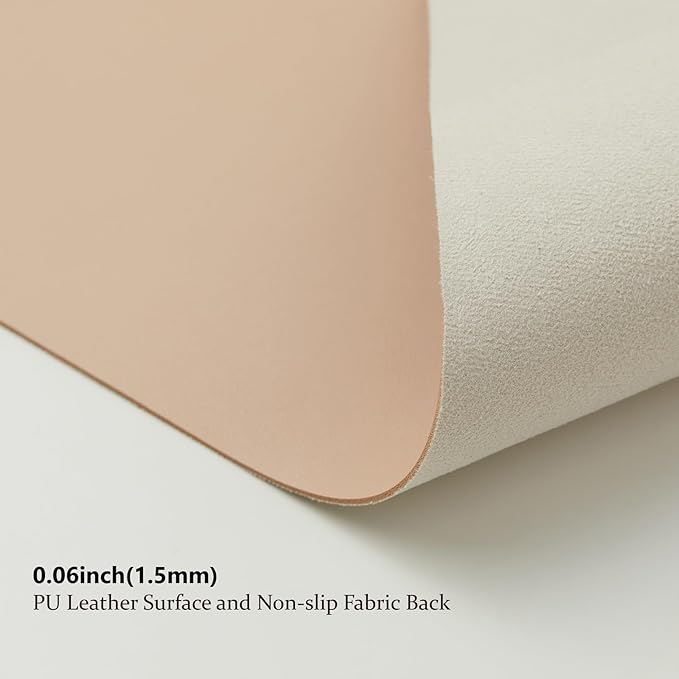 Large Desk Mat - 47.2"x 17" Non-Slip PU Desk Pad for Office and Home - Ideal for Large Mouse Pad and Desk Mats on Top of Desks(Apricot)