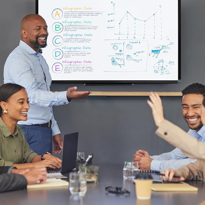 XIWODE 32x44 Inch Magnetic Dry Erase Whiteboard，Black Aluminum Frame Wall-Mounted for Home School Office Conference Room