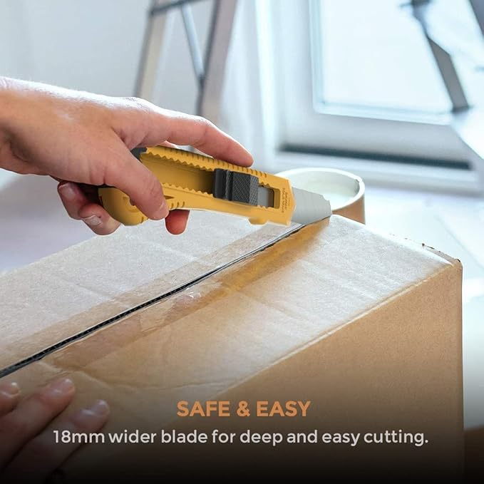 Nicpro 15 Pack Utility Knives with 30 PCS Extra Blades, Plastic Box Cutters Bulk Retractable Razor Knife Snap Off Blades 18mm for Heavy Duty Office, Home, Arts Crafts, Hobby