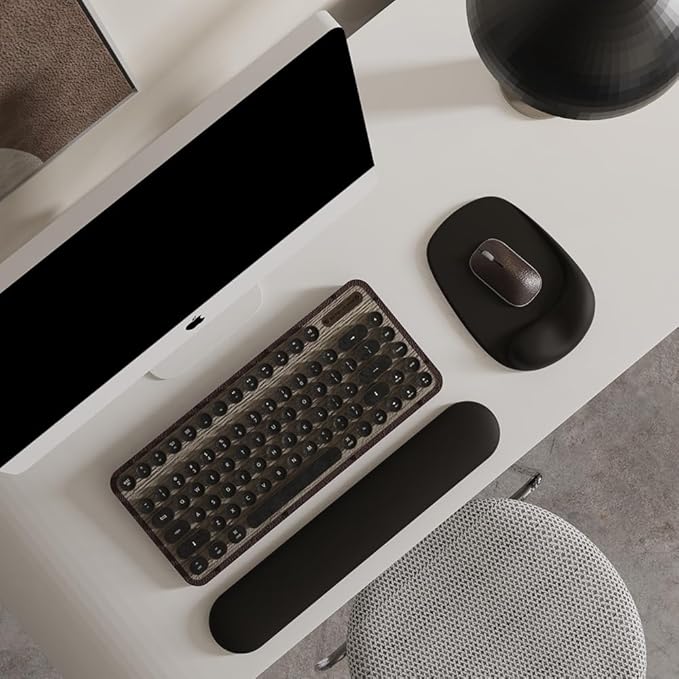 ErgoEase Ergonomic Mouse Pad with Gel Wrist Support - Premium Lycra Fabric, Non-Slip, Ideal for Laptop & Desktop, Office & Gaming，Desk Accessories (00Black)