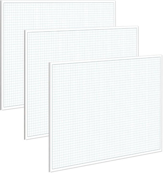 (3-Pack) Engineering Graph Paper Pads, 11x17 Quadrille 75 Sheets/150 Pages Grid Paper for Drafting, Engineering, Blueprint Drawing, 4x4 Blue Quad Rule, 100gsm White Paper