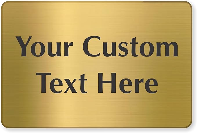 SmartSign Custom Brass Sign - 4" x 6", 40 mil REAL Bugle Brass Metal, Personalized Name Door Sign, Heavy-Duty Premium Engraved Door/Wall Mount Plaque for Business/Office, Gold and Black