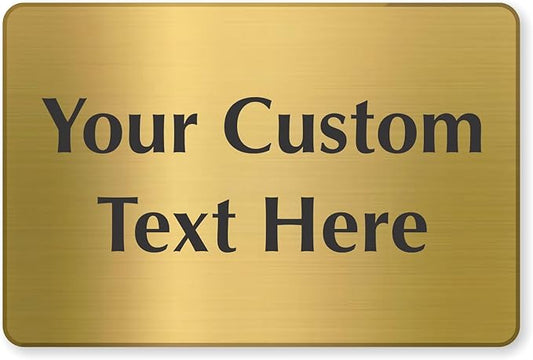 SmartSign Custom Brass Sign - 4" x 6", 40 mil REAL Bugle Brass Metal, Personalized Name Door Sign, Heavy-Duty Premium Engraved Door/Wall Mount Plaque for Business/Office, Gold and Black