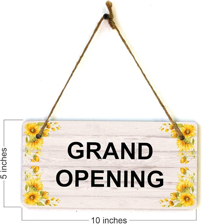 Signs ByLITA Sunflower Corners Rustic Wood Personalized Hanging Wall or Door Sign (5 x 10") | Custom Signage for Your Home & Business