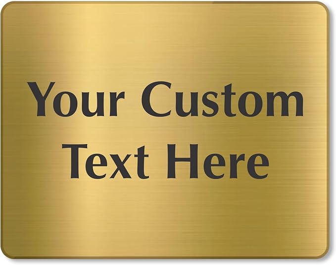 SmartSign Custom Brass Sign - 5.5" x 7", 40 mil REAL Bugle Brass Metal, Personalized Name Door Sign, Heavy-Duty Premium Engraved Door/Wall Mount Plaque for Business/Office, Gold and Black