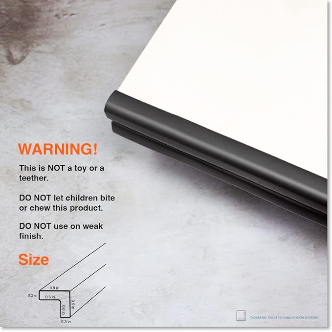 Roving Cove Slim-Fit Edge Protector for Baby Proofing (9ft Small Edge Only), Soft Rubber Foam Furniture Edge Bumper Guard, Desk Edge Cushion, 3M Adhesive, Onyx Black
