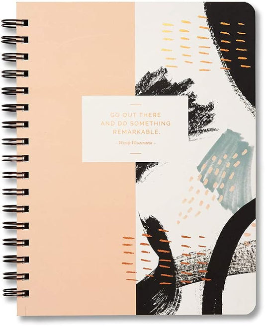 Compendium Spiral Notebook - Go out there and do something remarkable. — A Designer Spiral Notebook with 192 Lined Pages, College Ruled, 7.0”W x 9.25”H