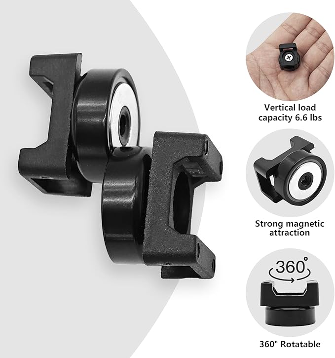 20Pcs Magnetic Zip Tie Mount and 100 Nylon Cable Ties, Magnetic Cable Clips, Multi-purpose Cable Tie Management Base, Office Cable Organizer (22mm)