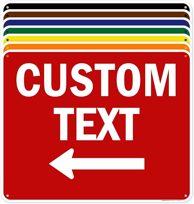Custom Arrow,Custom Directional Sign, Left Arrow,24x30 Inches, 55 mil thick HDPE (high density polyethylene) Made in USA by My Sign Center