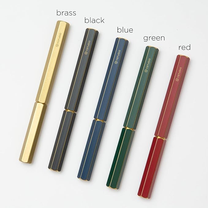 YSTUDIO Stunning Classic Revolve Fountain Pen, Schmidt Gilded Nib, Best Pen Gift Set for Men & Women, Professional, Executive Office, Nice Pens（brass，M nib）