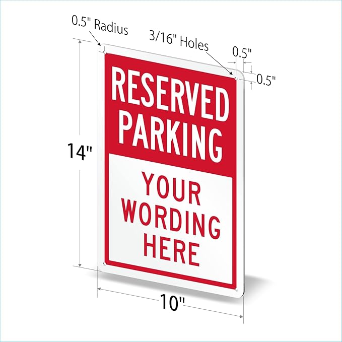 SmartSign Custom Reserved Parking Sign - 10"x14" Laminated Aluminum, 40 mil thick, Custom Metal Sign for Home, Offices, Businesses, Outdoors, Lots, USA-Made, 100+ Years of Sign Expertise