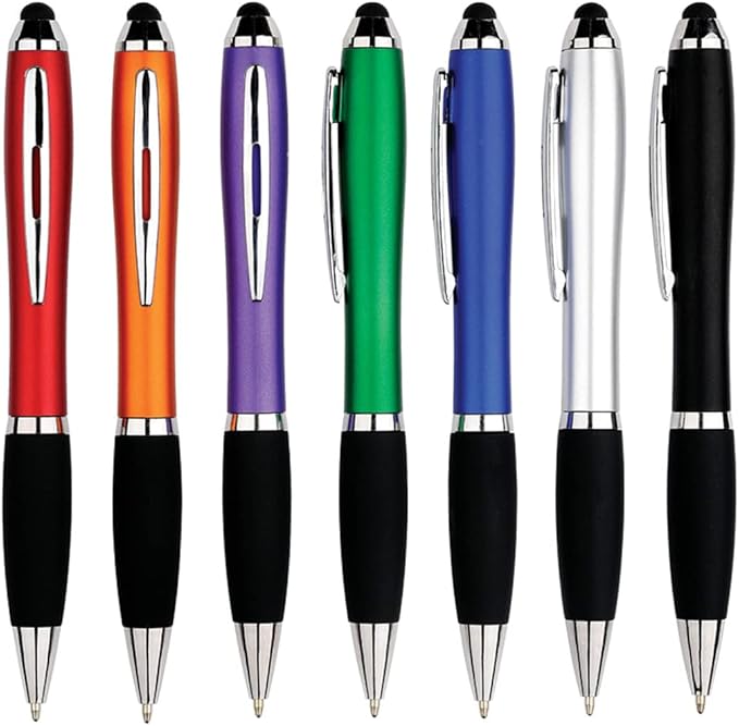 HEYZARDA Personalized Pens with Name Text Icon Logo Engraved for Business Office Custom Ballpoint Pen 50 100 Pcs Optional, Silver