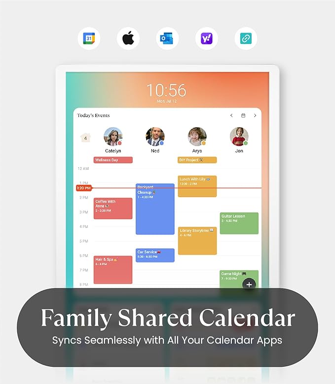 Cozyla Mate Calendar+ 2: 32" Digital Calendar Wall Touch Screen Chore Chart Customizable Dashboard Smart Electronic Display for Family Schedules Meal Plan All App Support Wall Mount Planner for 2026