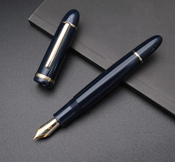 JINHAO X159 Fountain Pen (EF Nib 0.38mm, Dark Blue with Gold Clip)