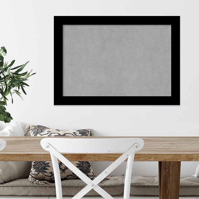 Amanti Art Black Framed Magnetic Board 19x27 Medium Vision Board for use with Magnets, 100% Metal Sheet to Display Items as Office Decor or for Home Organization in mudroom, Kitchen or Kids Room