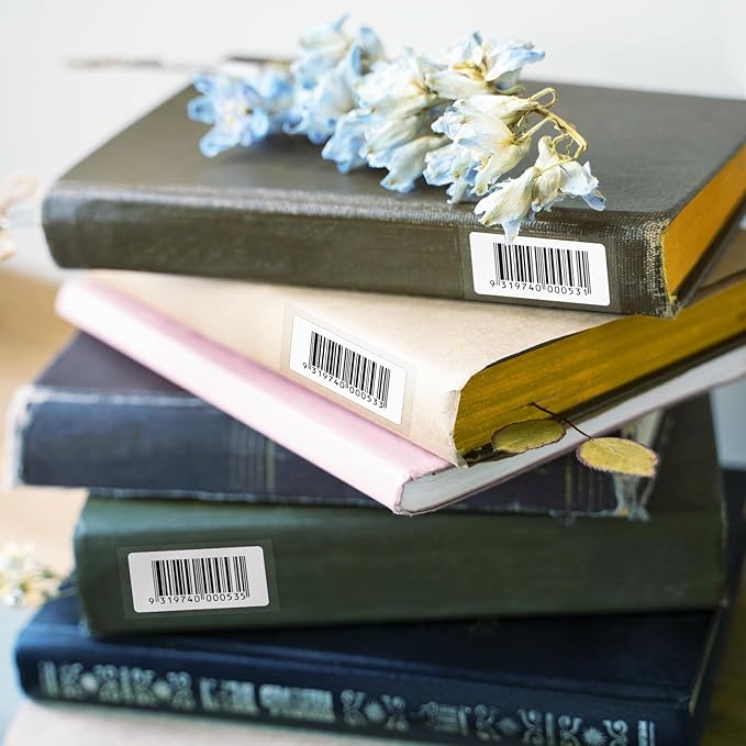 500 Pcs 3.2"x1.2" Thicken Clear Label Protectors for Protecting Barcode Library Book Back Backbone, Wmiwulien Waterproof Adhesive Wafer Seals Stickers for Numbers Clothes Food Labels Laboratory Office