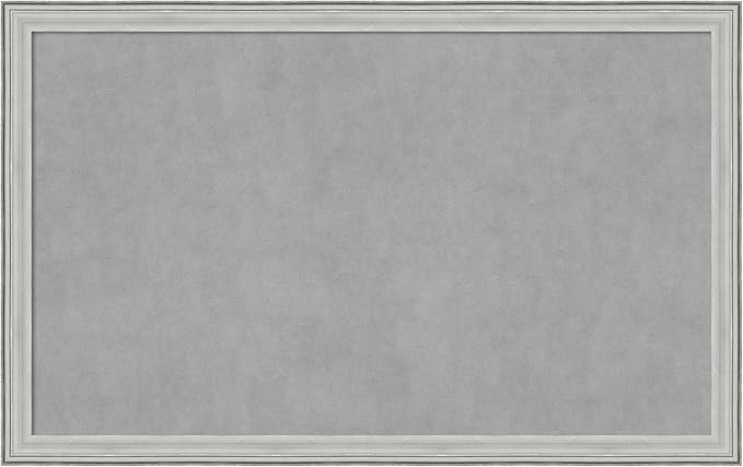 Amanti Art Silver Framed Magnetic Board 27x43 Large Vision Board for use with Magnets, 100% Metal Sheet to Display Items as Office Decor or for Home Organization in mudroom, Kitchen or Kids Room