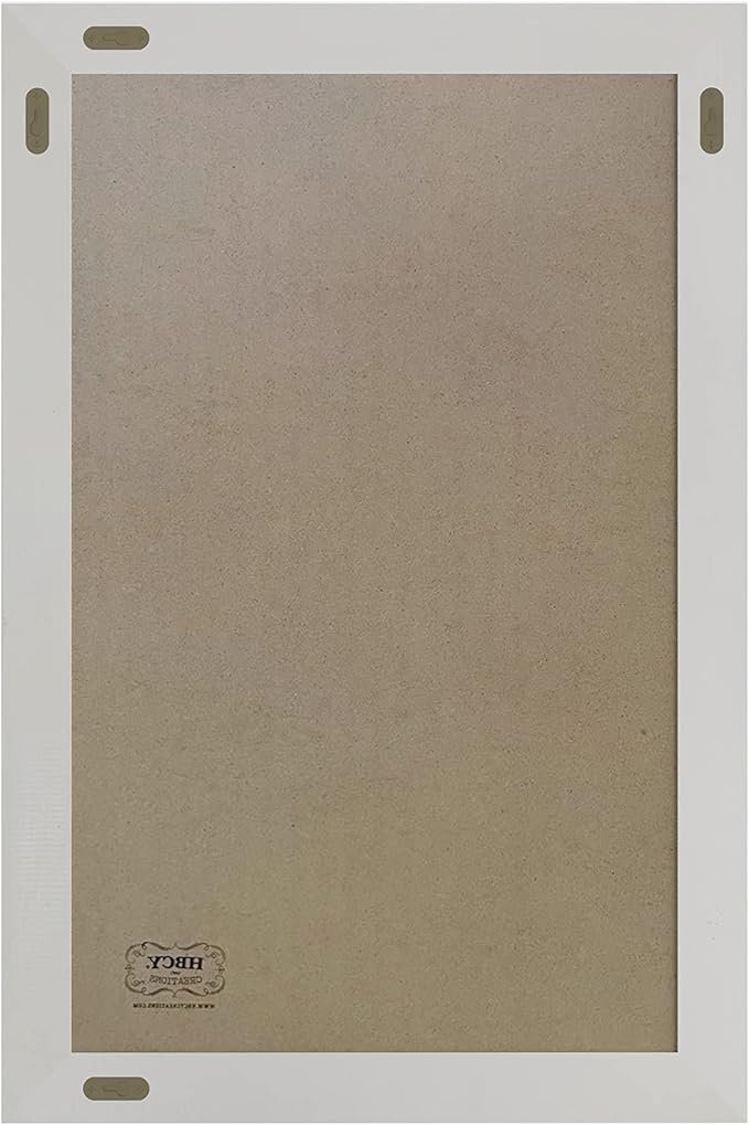 HBCY Creations 20" X 30" Matte White Solid Wood Frame Wall Chalkboard, Magnetic Surface, Home Décor, Restaurant & Café Menus, Blackboard, Includes Chalk, Eraser & Hanging Hardware