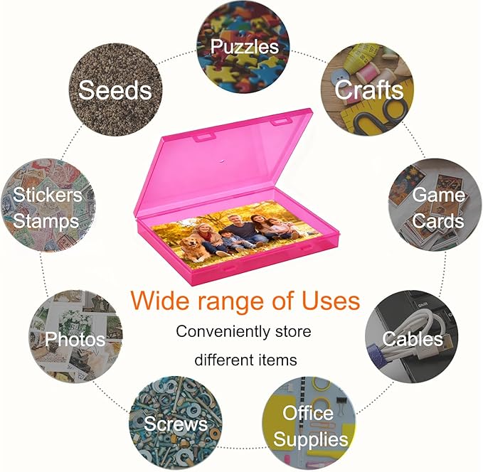 Photo Storage Box 5 x 7 Inches, 10 Inner Extra Large Photo Boxes with Dividers, Colorful Acid-Free Photo Storage Containers with Handle, Photo Organizer Craft Keeper for Photo, Craft, Stamp etc