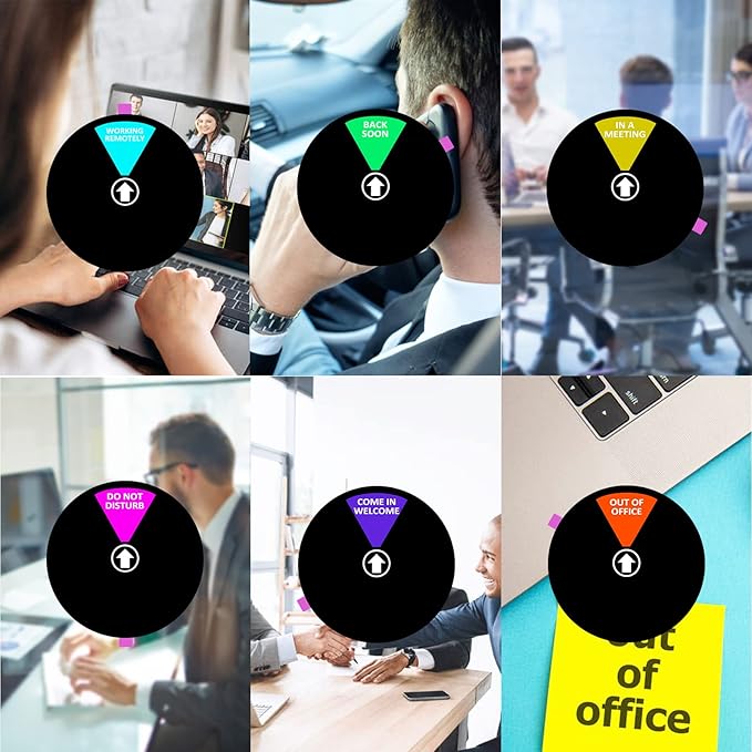 Office Door Sign,6 Inch,Do Not Disturb,Come in Welcome,Back Soon,in A Meeting,Out of Office,Working Remotely Symbol,Magnetic Door Sign for Workspace, Conference Room Any Room That Needs Privacy-Black