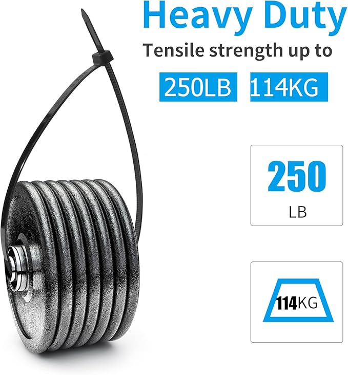XINGO 60 inch White Long Zip Ties Heavy Duty 20 PCS, 250 lbs Ultra Strong Plastic Wire Ties, Large Cable Ties Extra Long Tie Wraps, Indoor and Outdoor UV Resistant
