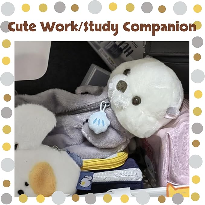 XZR Cute Pen Bag Case Box Stocking Stuffers Cute Creative Animal Cartoon Large Capacity Shark Bird Zipper Organizer Storage Bag Box Nice Gift (Sea otter)
