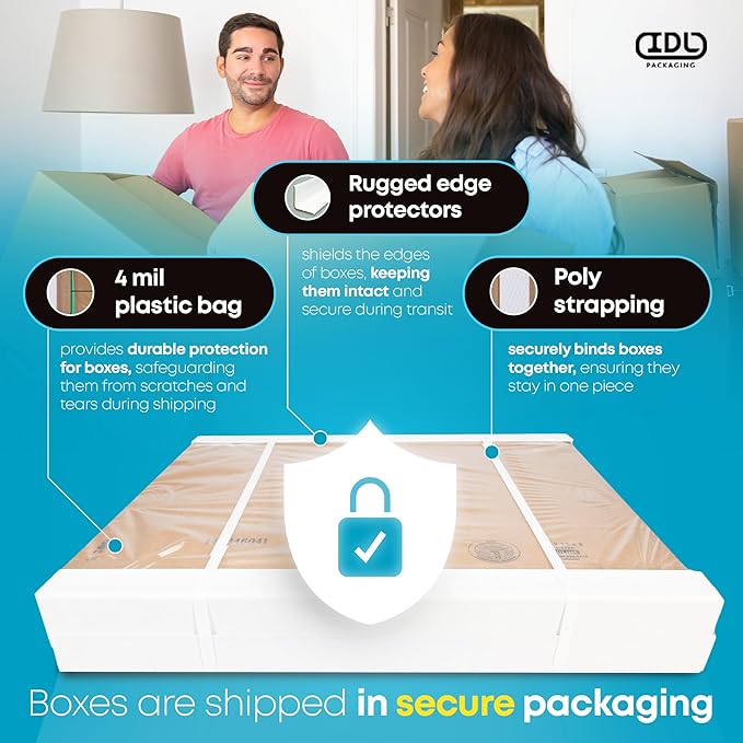 Medium Moving & Shipping Boxes 16x10x4 inches (10-Pack) - Extra Strength 200 lb vs Regular - Corrugated Packaging Boxes for USPS/UPS/FEDEX - Shipping Box - Heavy Duty Box by IDL Packaging