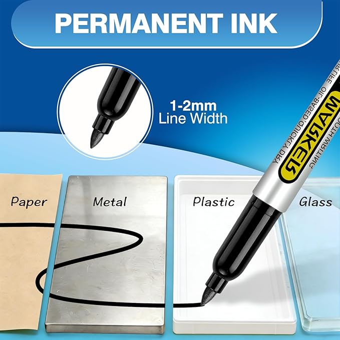 SFAIH Green Permanent Markers Bulk - 24 Pack, 1s Quick Dry, Fine Point Permanent Markers for Paper Plastic Glass Metal Wood, Waterproof, Kitchen Classroom Office, Doodling, Marking, Non-Fading