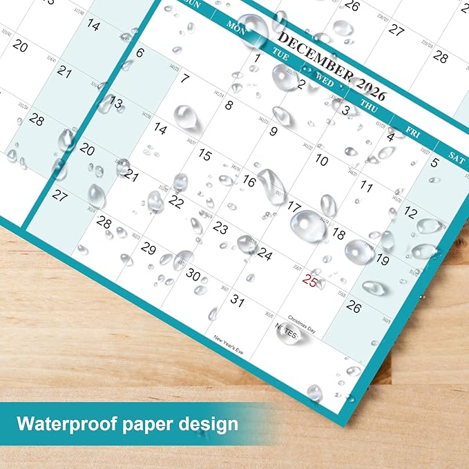 32" x 48" Exellewis 2026 Wall Calendar Erasable, Wet & Dry Erase Large Laminated Annual Yearly Planner - 12 Month Horizontal/Vertical Calendar January to December for Easy Planning, Organizing